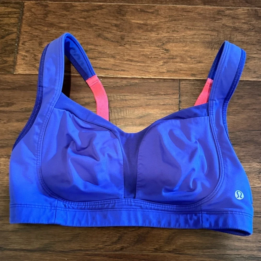 Purple Lululemon Sports Bra with Pink Accents